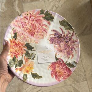 Shabby Chic Floral Melamine Plate Set